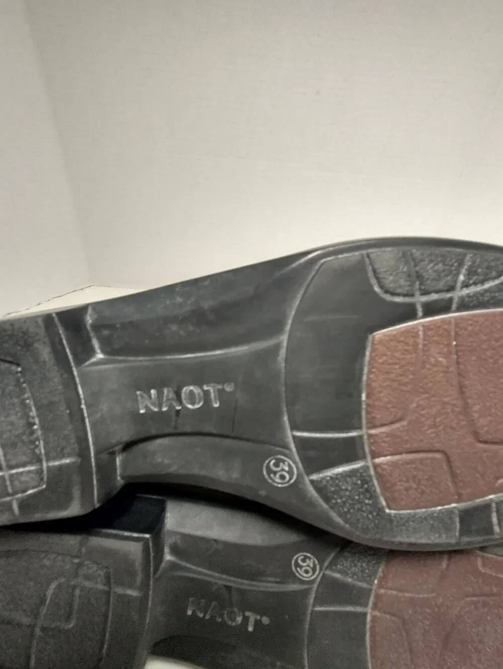 Naot Leather Helm Ankle Boots,‎ Black And Gray, Euro Size 39, US Size 8